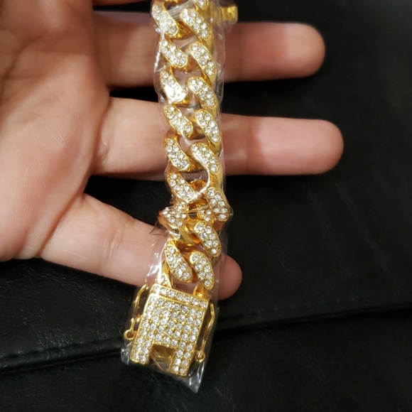 Men's cuban link bracelet miami diamond iced chain - Picture 5 of 6